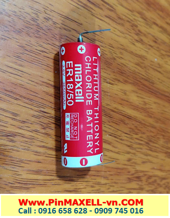 Maxell ER18/50 (chân thép), Pin nuôi nguồn PLC Maxell ER18/50 lithium 3.6v 3650mAh chính hãng (Xuất xứ Nhật)